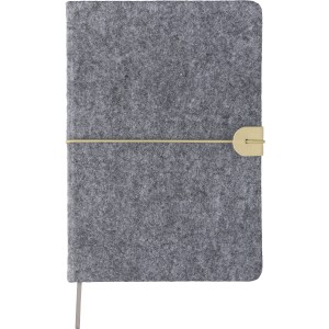 A5 jegyzetfzet jrahasznostott filc anyagbl, szrke