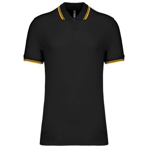 Kariban frfi rvidujj gallros pl, Black/Yellow (gallros pl, 90-100% pamut)